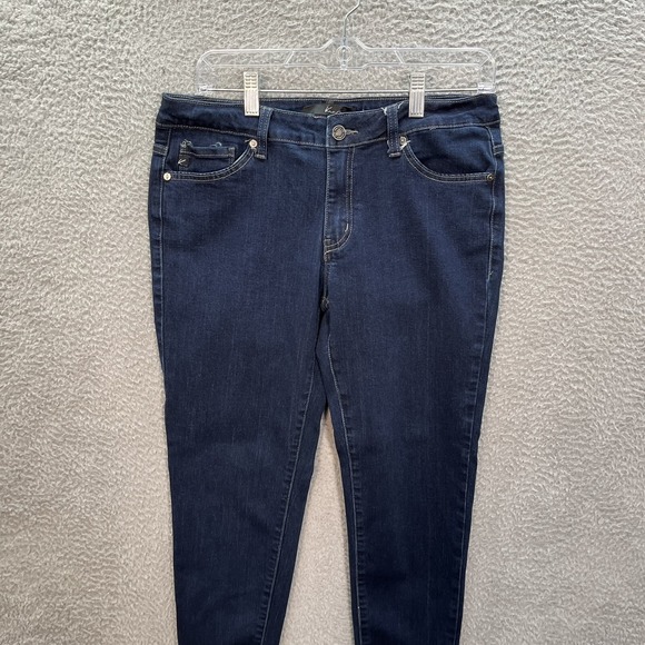 KanCan Jeans Womens 11/29 Blue Mid Rise Skinny Ankle Raw Hem Stretch Preppy - Picture 6 of 9